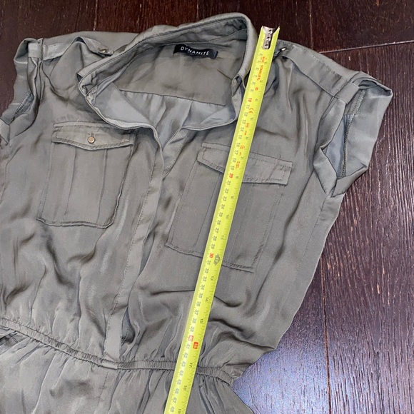 Olive green capped sleeve jumpsuit - Picture 8 of 14